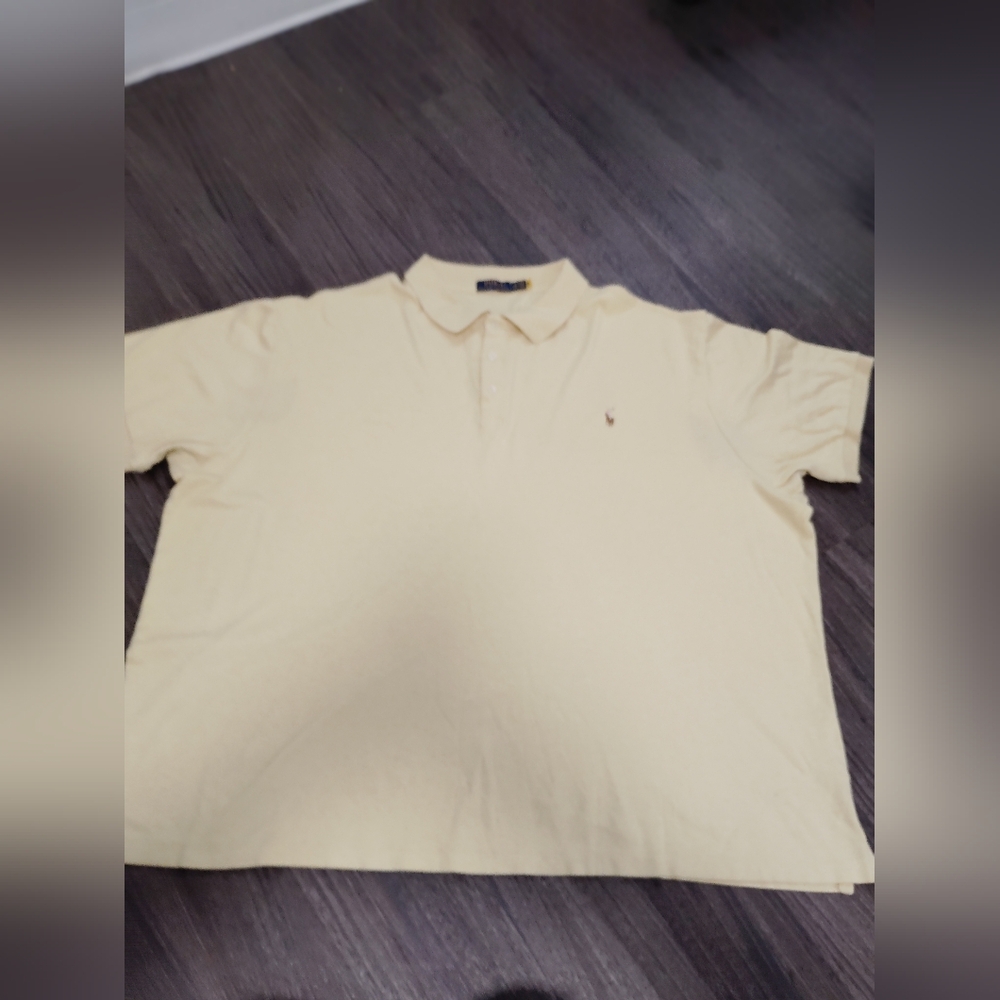 Ralph Lauren 3XL Big & Tall Soft Yellow Short Sleeve  Polo Shirt